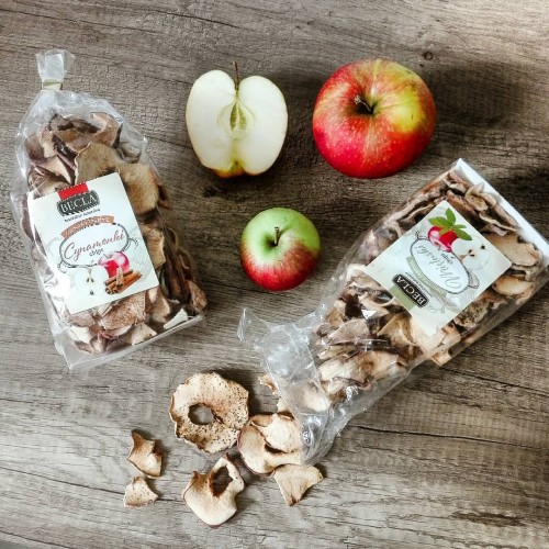 czipsy jabłkowe z cynamonem i miętą